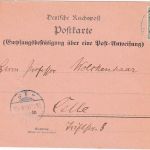 DR - 5 Pfg. Germania o.Wz. Empfangsbestätigung f. Postanweisung Langenhagen 1905