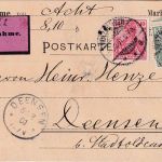 DR - 5+10 Pfg. Germania/Reichspost Nachnahmekarte Holzminden - Deensens 1901
