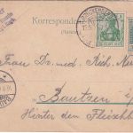 DR - 5 Pfg. Germania Karte (österr. Antwortganzsache) Brückenberg - Bautzen 1905