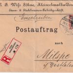 DR - 30 Pfg. Germania Einschreibebrief/Postauftrag Kleinschmalkalden 1916