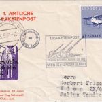 Österreich - Raasdorf 1961 1. Amtliche Raketenpost Luposta Flugfeld Aspern