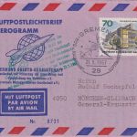 BRD - Bremen 1967 Raketenpost HOG-Versuchsreihe 3/67 Aerogramme n. München