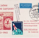 Berlin - 15 Pfg. Privatganzsache + Vignette Postversuchsrakete 17. VR 1962