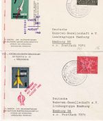 BRD - Hannover 1960 6.+7. DRG-Versuchsreihe - 2 Belege + 2 Vignettenblöcke
