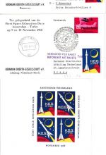 Niederlande - Amsterdam 1968 Raketenpost 7+8/62 HOG - 2 Belege + Vignettenblock