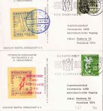 BRD - DRG 1.+2. Versuchsreihe Raketenpost 2 Karten m- Vignetten Cuxhaven 1959