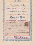 Bayern - 3 Pfg. Wappen Drucksache (Hochzeitseinladung) Gars a. Inn 15. NOV 08