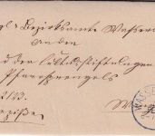 Bayern - Wasserburg 5. FEB. blauer K1 Dienstbrief m. Rezepisse (!) n. Wang 1873