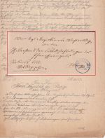 Bayern - Wasserburg 5. FEB. blauer K1 Dienstbrief m. Rezepisse (!) n. Wang 1873
