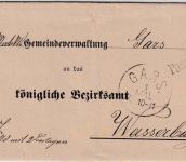 Bayern - Postablage Gars L2 Dienstbrief n. Wasserburg - ohne Inhalt