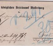 Bayern - Wasserburg 3. JAN 76 K1 Nachnahmebrief - mit Inhalt v. 28.12.75 !!