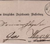 Bayern - Wasserburg a. Inn 13. OCT K1 Dienstbrief n. Wang Post Gars 1883