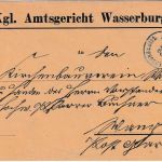Bayern - Wasserburg a. Inn 1 29. DEZ 05 Dienstbrief n. Wang Post Gars