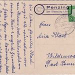 BRD - (13b) Penzing ü. Wasserburg (Inn) Landpost-Ra2 Karte n. Wildenwart 1959