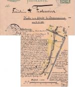 Bayern - 5 Pfg. Rauten Ganzsache handgez. Manöverkarte Dirnismaning 27.10.1900