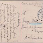 Bayern - Freising Blick a.d. Jägerkaserne farb. AK/Soldatenkarte 1912