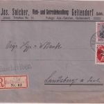 DR-Infla - 50 Pfg. By-Abschied/DR u.a. Einschreibebrief Geltendorf 1920