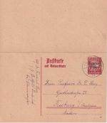 Bayern - 10/10 Pfg. Hupp/Volksstaat Ganzsachenkarte Linderhof 27.6.19 Absender !