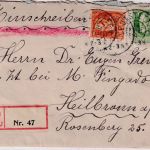 Bayern - 30+5 Pfg. Ludwig Einschreibebrief Leutstetten - Heilbronn 14. FEB 19
