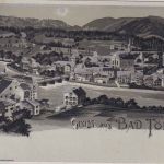 Bayern - Bad Tölz Ortsansicht Badeteil Mondscheinlitho ungelaufen ca. 1900