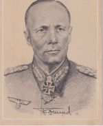 DR - Generalfeldmarschal Erwin Rommel sw-Portraitkarte ungelufen ca. 1943