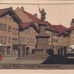 Bayern - Bad Tölz Obere Hauptstraße farb. Steinzeichnung-AK 1913
