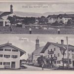 Bayern - Schaftlach Ortsansicht Dorfstraße sw-Mehrbild-AK ungelaufen ca. 1910