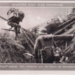 DR - Infanterie kennt keine Hindernisse sw-Foto-AK rs. div. Stempel ca. 1940