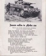 DR - Panzer rollen in Afrika vor... Lieder-AK mit Panzerabbildung ca. 1940