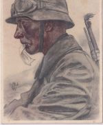 DR - Kradmelder farb. VDA-Spenden-AK (Willrich) gelaufen Oberlind 1941