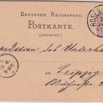 DR - Rosenheim 25. JUN K1/Fremdentwertung 5 Pfg. Ganzsache/Antwortteil 1881
