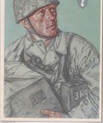 DR - Luftlandepionier farb. Portrait-AK (Willrich) ungelaufen 1942