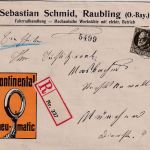Bayern - 40 Pfg. Ludwig illustr. Einschreibebrief Raubling - München 1915