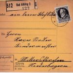 Bayern - 25 Pfg. Ludwig Paketkarte Bad Aibling 2 - Mitterskirchen 1916