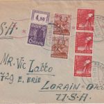 All.Bes. - 2x24 Pfg. Arbeiter u.a. Zensurbrief n. USA Brannenburg - Lorain 1947