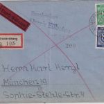 All.Bes. - 80+84 Pfg. Ziffer Eil-Einschreibebrief Brannenburg - München 1947
