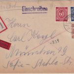 All.Bes. - 80 Pfg. Ziffer u.a. Eil-Einschreibebrief Brannenburg - München 1947