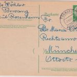 BRD - Törwang ü. Rosenheim Poststelle I 10 Pfg. Ganzsache n. München 1957