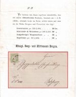 Bayern - 1 Kr. Wappen gez. Drucksache n. ÖSTERREICH HKS Bergen 27/4 (1872)