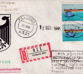 BRD - 2x140 Pfg. Made in Germany Feldpost-Einschreibebrief Feldpost 4321 13.9.88