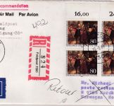 Berlin - 4x80 Pfg. Fr. d. Große Feldpost-Einschreibebrief Feldpost 7300 13.9.88