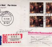 Berlin - 4x80 Pfg. Fr. d. Große Feldpost-Einschreibebrief Feldpost 6121 12.9.88