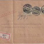DR - 3x60 Pfg. Germania Einschreibebrief 2. Gew.stufe Thürkow - Rostock 12.7.21