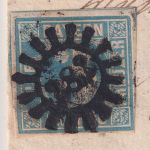 Bayern - 3 Kr. Quadrat blau Brief gMR 282 Regenstauf - Walderbach 29.6.1851
