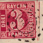 Bayern - 3 Kr. Quadrat rot Brief oMR 695 Eitensheim - Weißenburg 26/9 1865