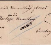 Bayern - 3 Kr. Quadrat rot Chargebrief oMR 431 Roding - Parsberg 9/5 1866