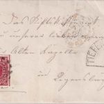 Bayern - 3 Kr. Quadrat rot Brief oMR 685 Tiefenbach b.W. - Regensburg 26.5.1864