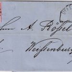 Bayern - 3 Kr. Quadrat rot Brief oMR 533 Uffenheim - Weißenburg 1.5.1864