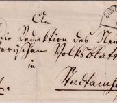 Bayern - 6 Kr. Quadrat blau UR ! Brief oMR 683 Sünching - Stadtamhof 7/10 1863