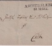 Preussen - Aschersleben 10. MART. L2 Francobrief n. Calbe ca. 1817